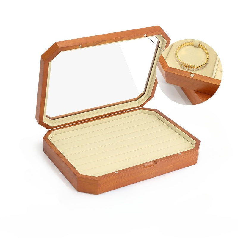 earring box and necklace box - Wooden Wood Box Rings Necklaces Earrings C01801 product view 06