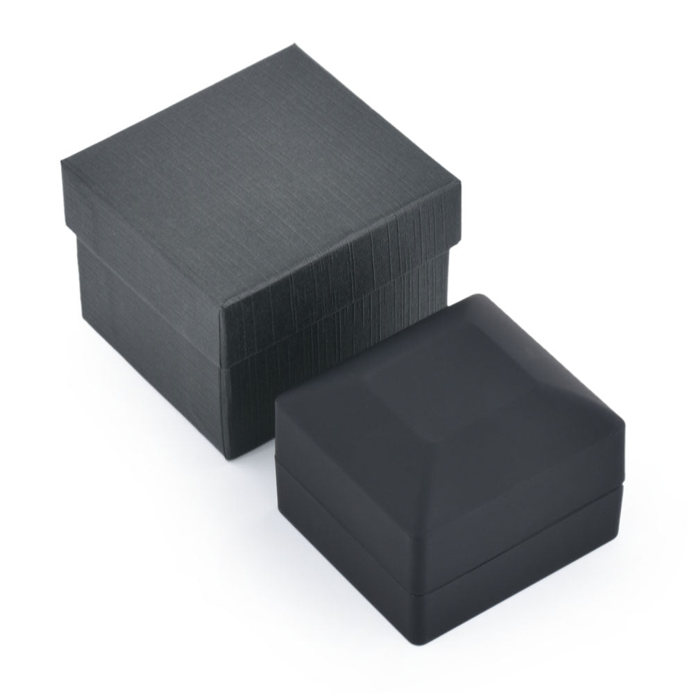 earring box and pendant box - 12PCS Black LED Pendant & Earring Boxes LB30E-BK side view