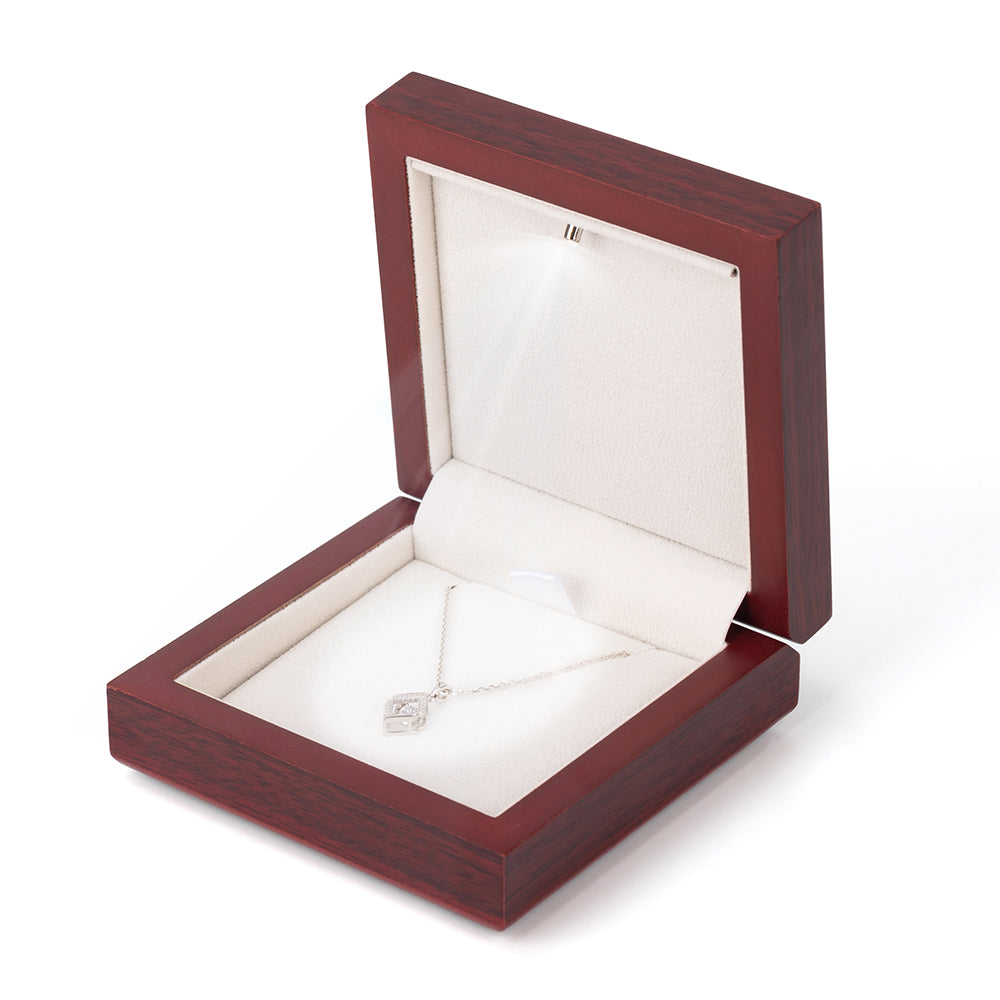earring box and pendant box - 12pcs Red Wooden Earring Pendant Box Display LB39P-WO BE front view