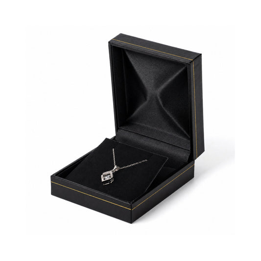 earring box and pendant box and necklace box - 12pcs Black Gold Earring Box Pendant Necklace LE7-BK BK front view