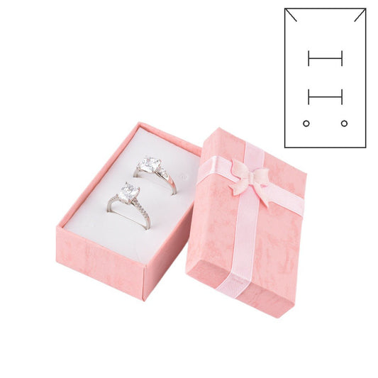 earring box - 24pcs Pink Earring Boxes B10-32-PEA front view