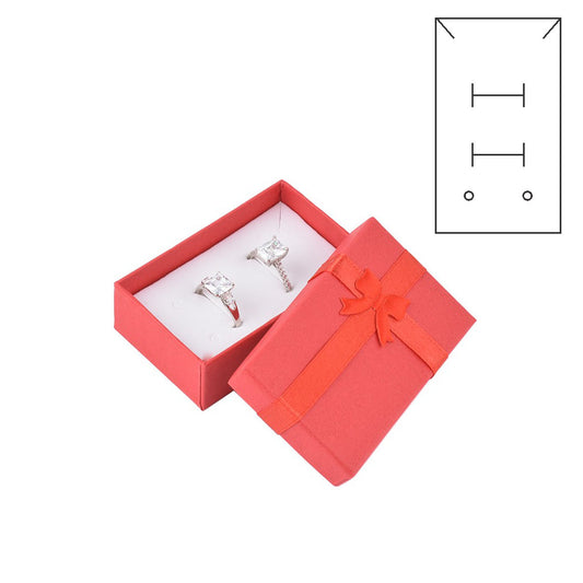 earring box - 24pcs Red Earring Boxes B10-32-R front view