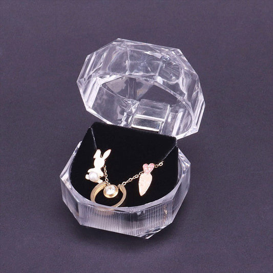 earring box - Red Transparent Acrylic Earring Box front view