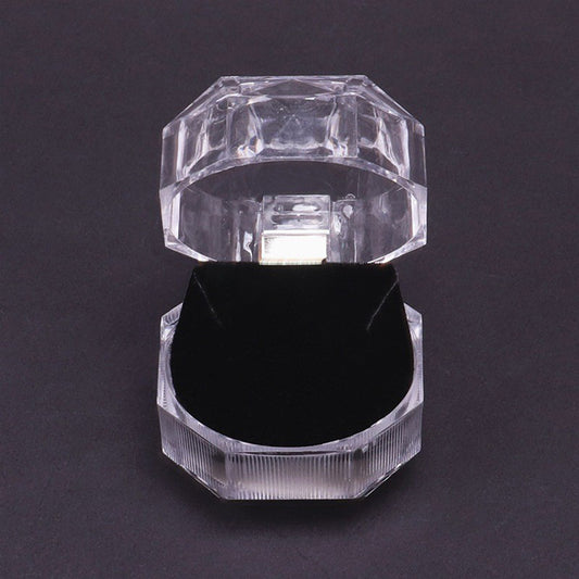 earring box - Red Transparent Acrylic Earring Box open view