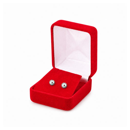 earring box - Red Velvet Earring Boxes - 12 Pack YE3-RD front view