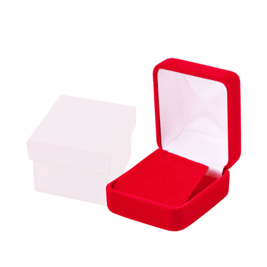 earring box - Red Velvet Earring Boxes - 12 Pack YE3-RD open view