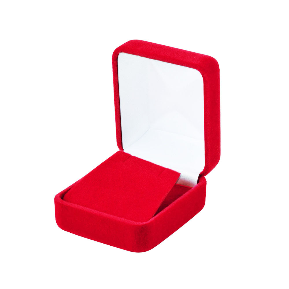 earring box - Red Velvet Earring Boxes - 12 Pack YE3-RD side view