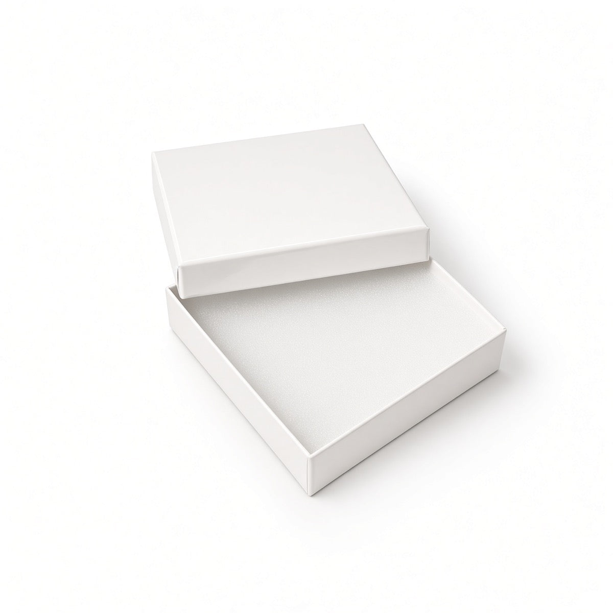 earring box - White Glossy Square Earring Cotton-Filled Jewelry Box 100-Piece Pack BX2833WG front view