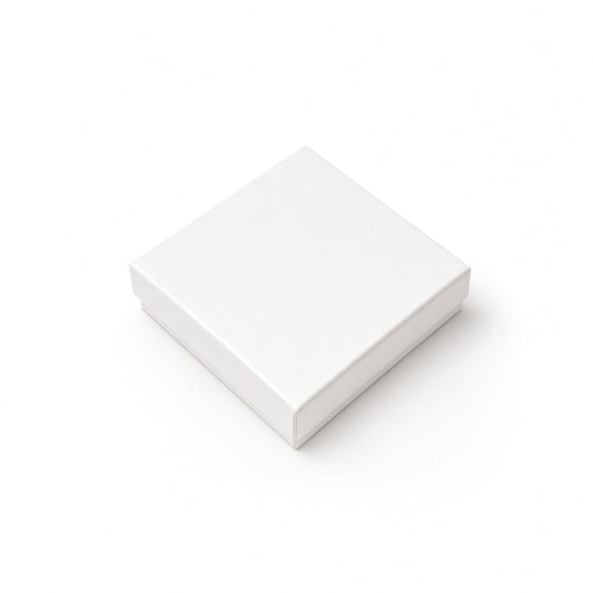earring box - White Glossy Square Earring Cotton-Filled Jewelry Box 100-Piece Pack BX2833WG open view