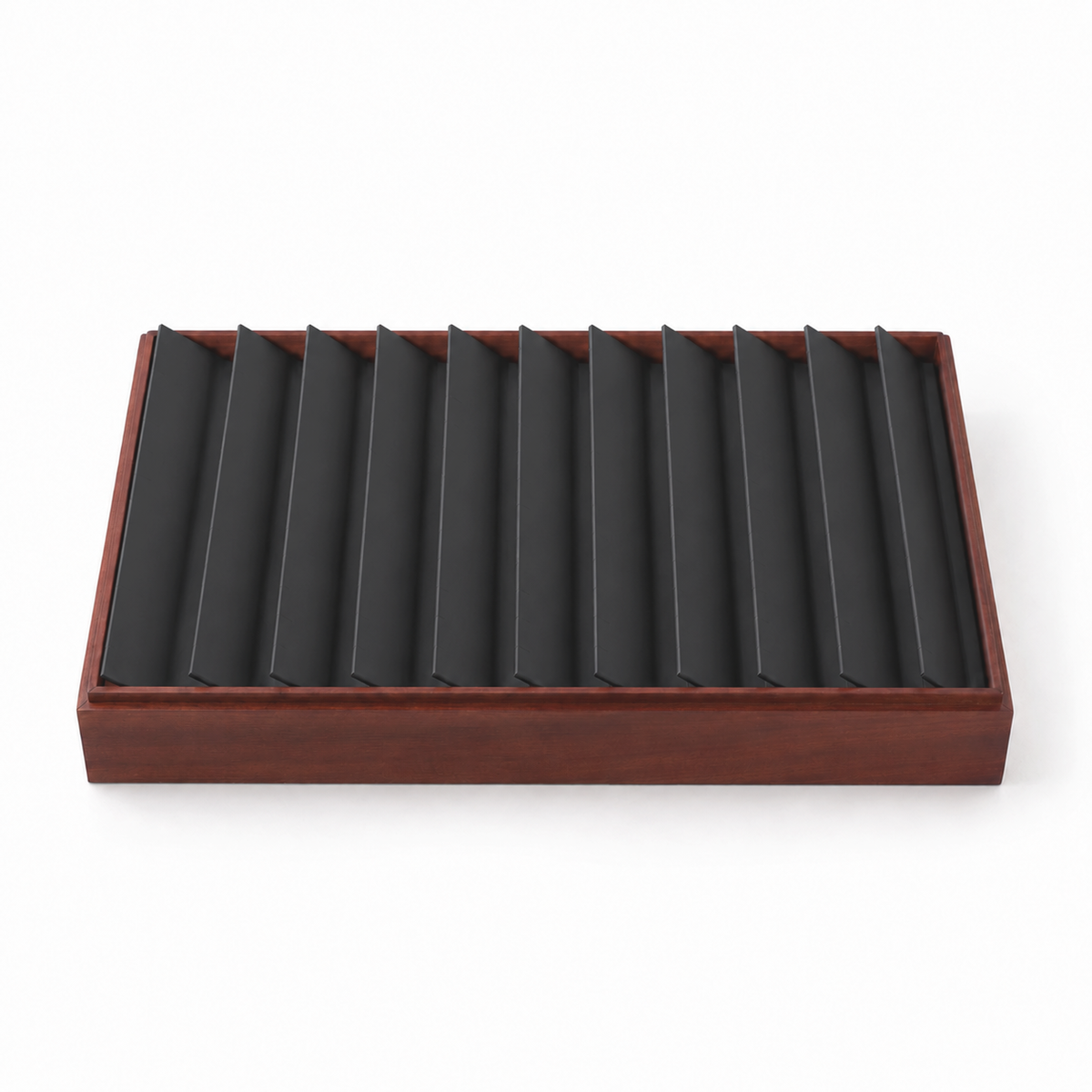 earring display - 11 Black Wooden Earring Display Tray T025E11-BK detail view