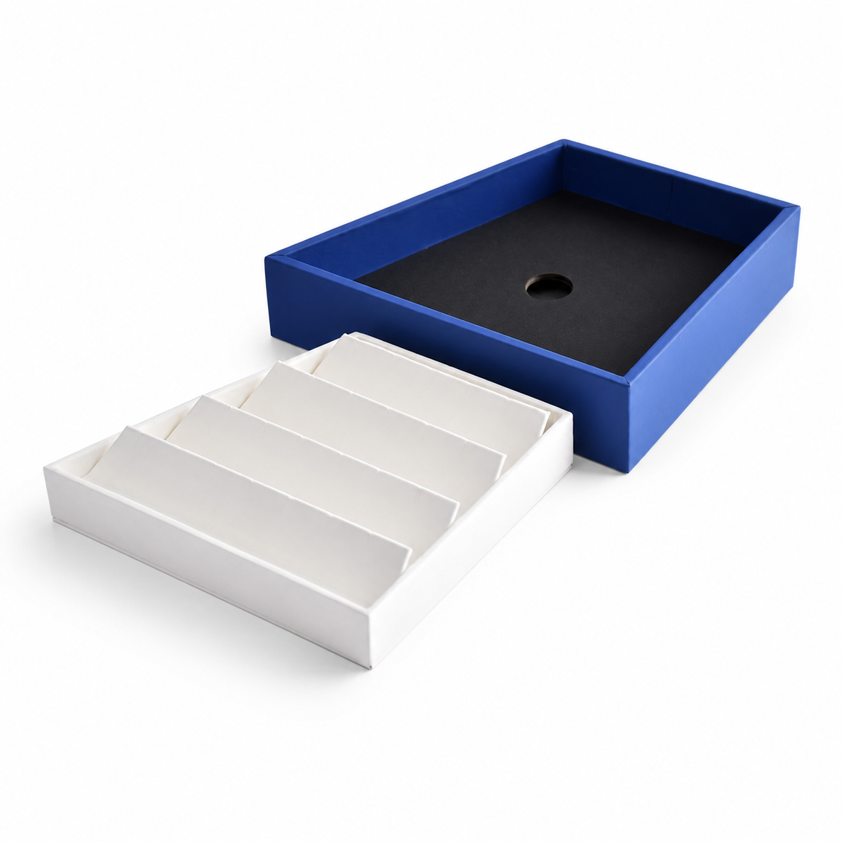 earring display - 12 Blue White Earring Tray Display T052 side view
