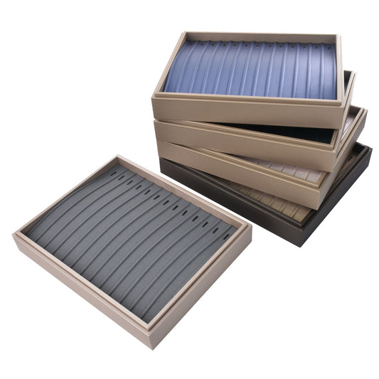 earring display and bracelet display - Gray PU Display Bracelet Tray Earring T002-BR PU-G front view
