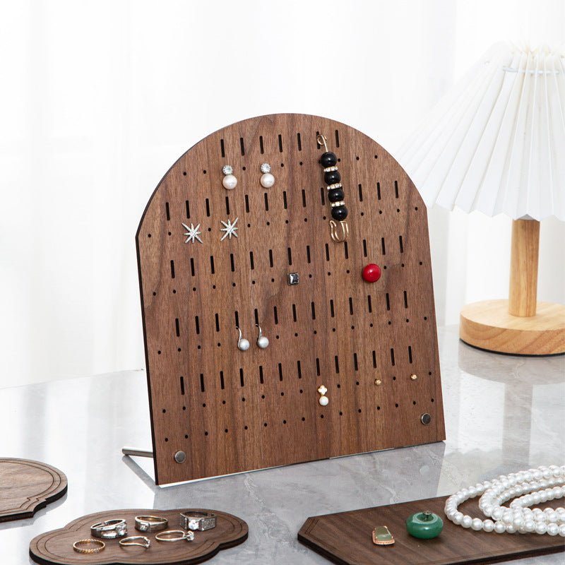 earring display and bracelet display and necklace display - Custom Walnut Wood Jewelry Display Set for Bracelets, Earrings an