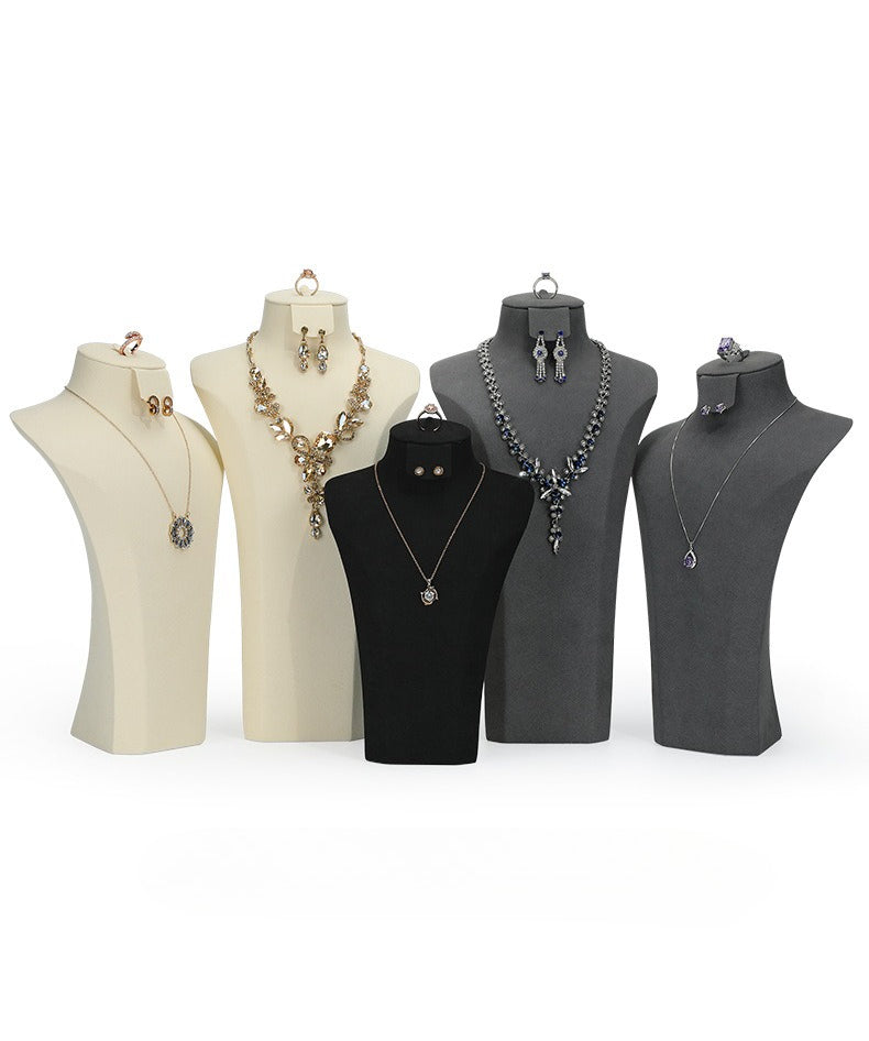 earring display - Microfiber Mannequin Display Bust Earrings C02609 front view