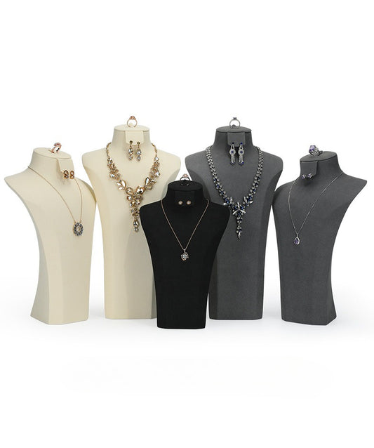 earring display - Microfiber Mannequin Display Bust Earrings C02609 front view