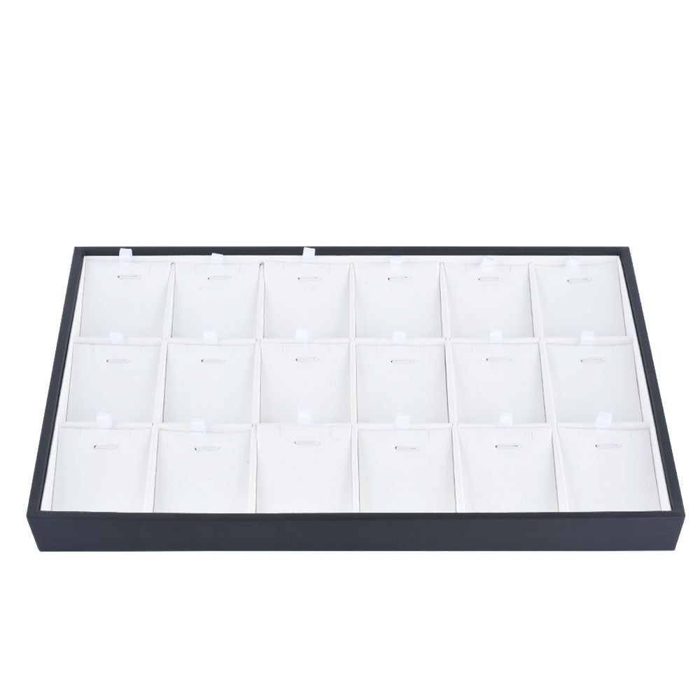 earring display and pendant display - White PU Earring Pendant Tray Earrings T001-18P PU-W open view