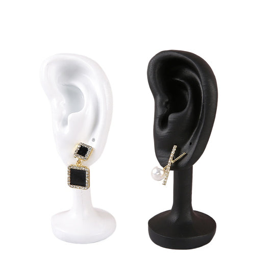 earring display - Black White Earring Display Stand Mannequin C02659 front view