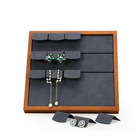 earring display - Wood Earring Display Stand C00790 open view