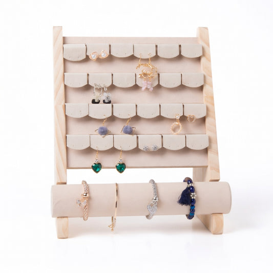earring display - Wooden Earrings Display Stand front view