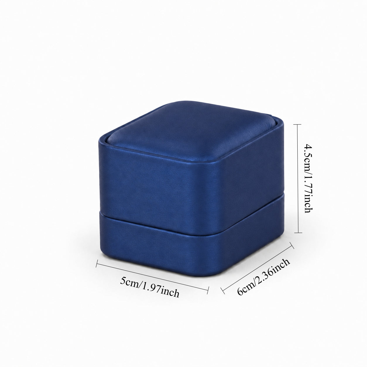 Blue PU Leather Single Ring Box