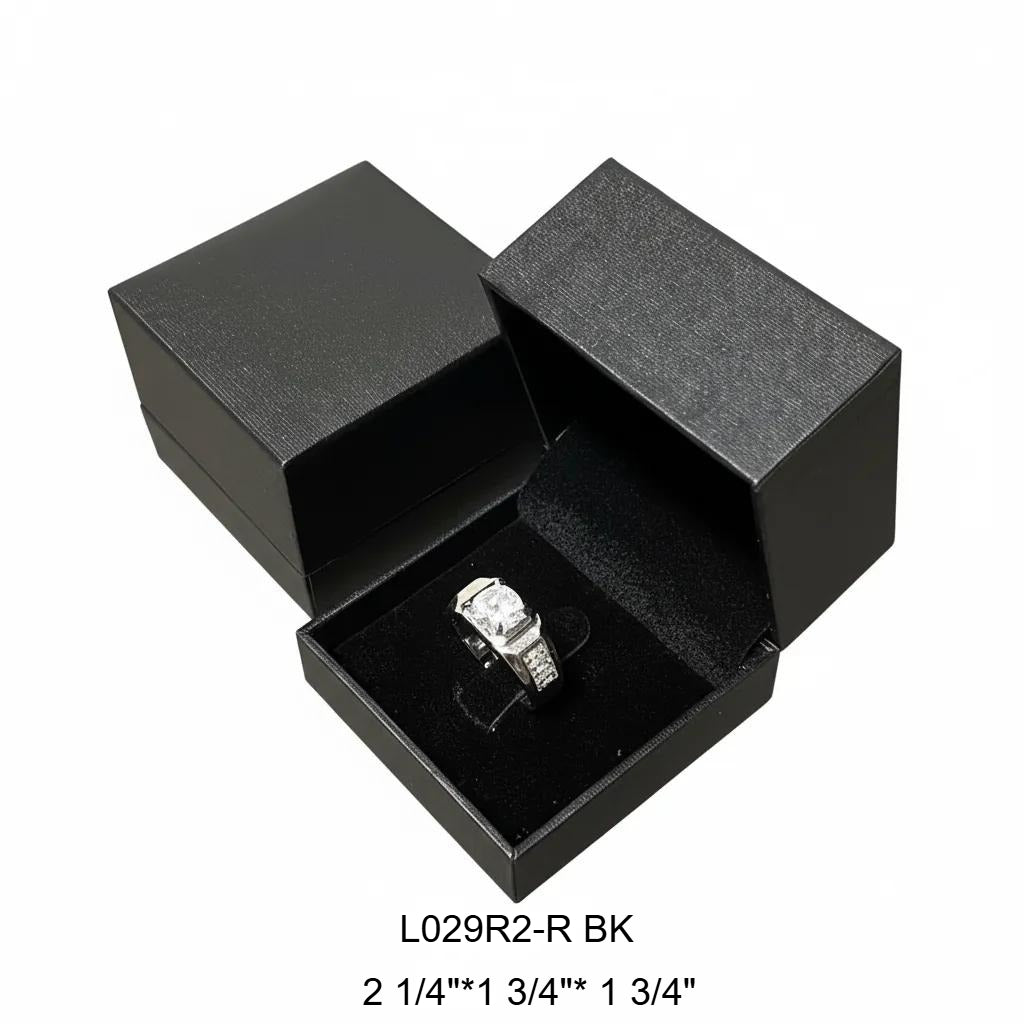 30Pcs Squar Black Ring Boxes With Clip