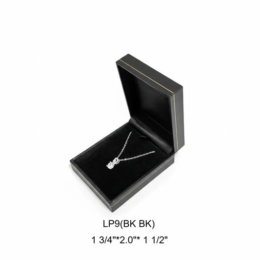 jewelry box - 6pcs Black Gold Boxes LP9(BK BK) front view