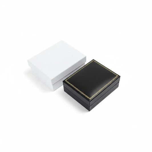 jewelry box - 6pcs Black Gold Boxes LP9(BK BK) open view