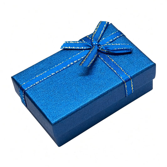jewelry box - Blue Bow Jewelry Gift Box 24 Pack B2632-B front view