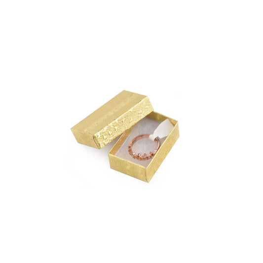 jewelry box - 100pcs Gold Cotton Boxes BX2810 front view