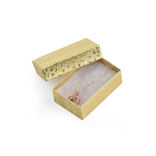 jewelry box - 100pcs Gold Cotton Boxes BX2821 front view