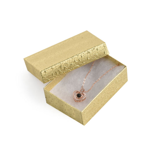 jewelry box - 100pcs Gold Cotton Boxes BX2832 front view