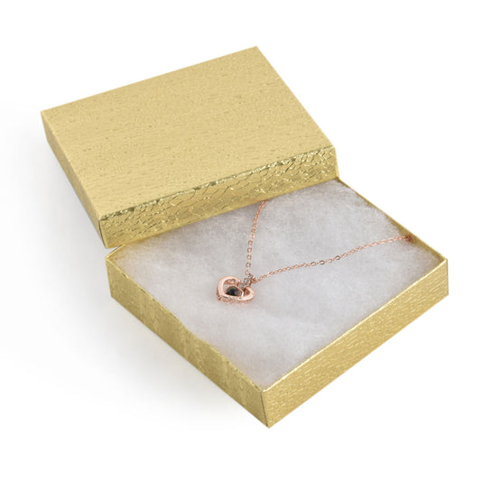 jewelry box - 100pcs Gold Cotton Boxes BX2833 front view
