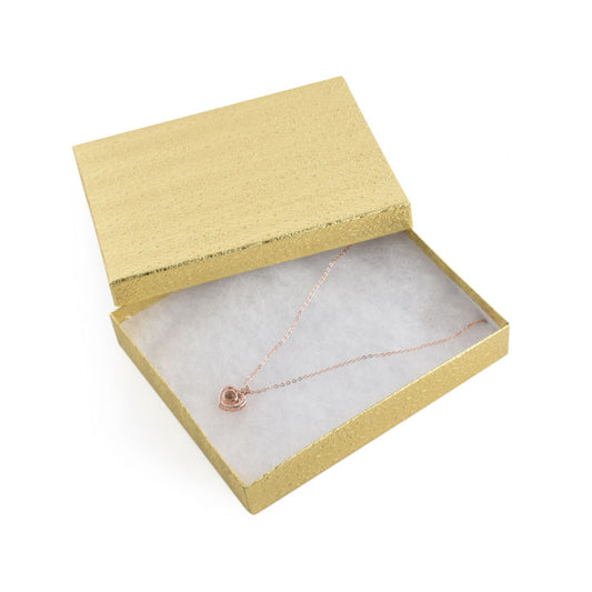 jewelry box - 100pcs Gold Cotton Boxes BX2853 front view