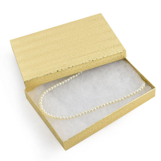 jewelry box - 100pcs Gold Cotton Boxes BX2875 front view