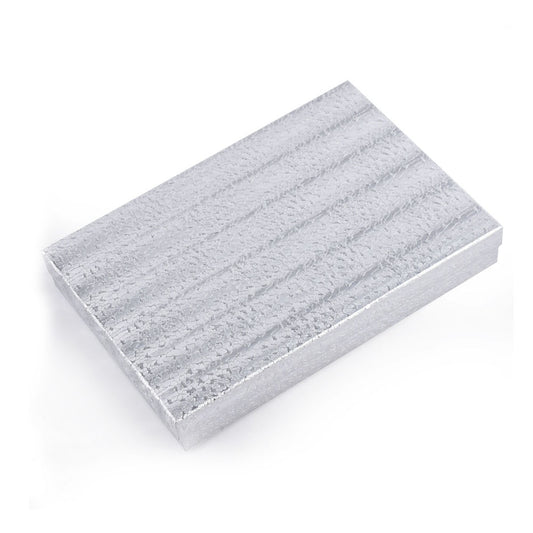 jewelry box and pendant box - 100pcs Silver Cotton Boxes BX2875S open view