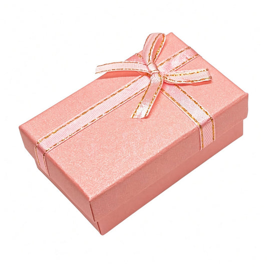 jewelry box - Pink Bow Jewelry Gift Box 24 Pack B2632-P front view