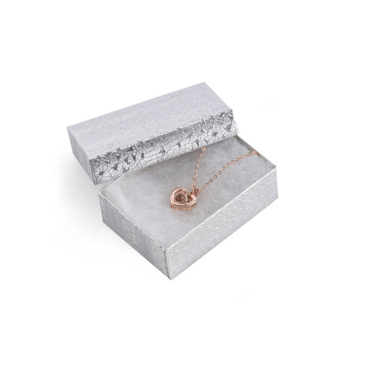 jewelry box - 100pcs Silver Cotton Boxes BX2832S front view