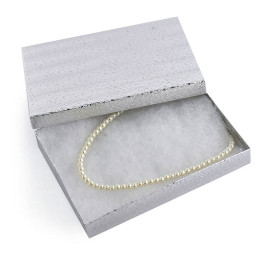 jewelry box - 100pcs Silver Cotton Boxes BX2875S front view