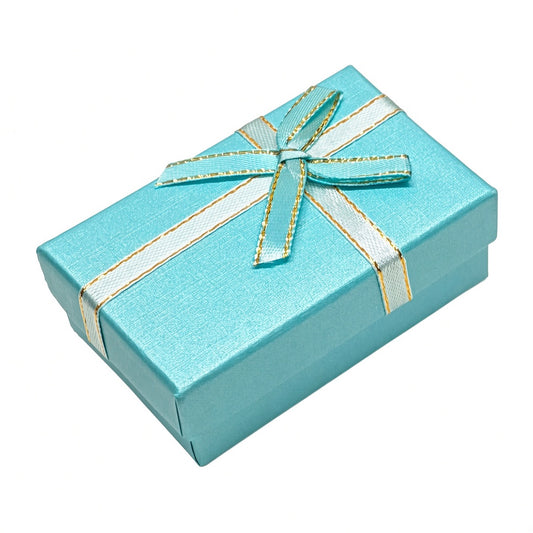 jewelry box - Tiffany Blue Bow Jewelry Gift Box 24 Pack B2632-T front view