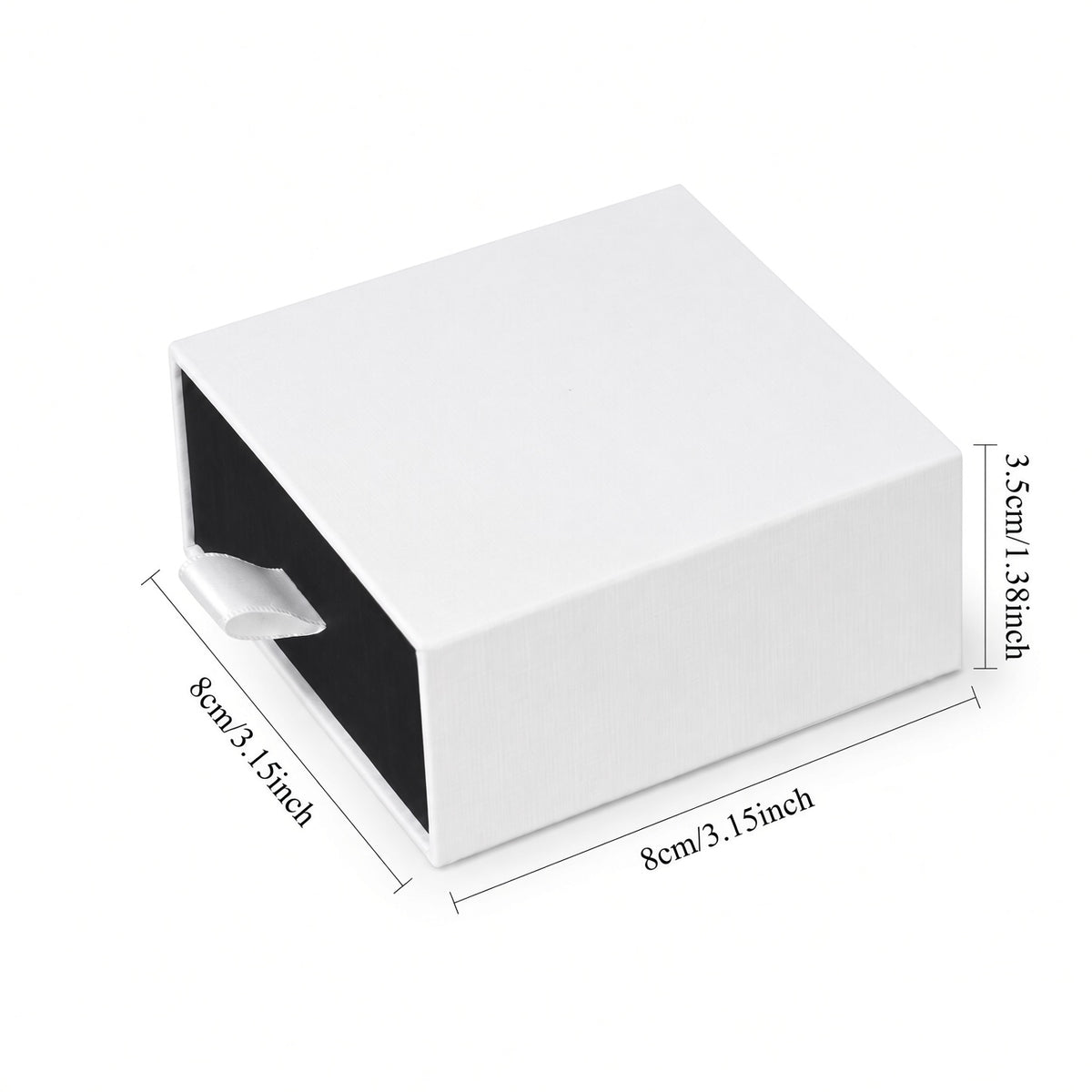 jewelry box - White & Black Drawer Jewelry Boxes 24 Pack B2533-BK side view