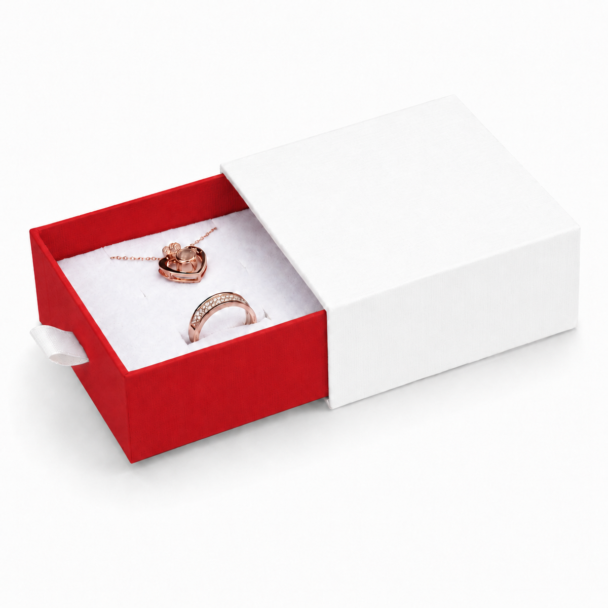 jewelry box - White & Red Drawer Jewelry Boxes 24 Pack B2533-R product view 05