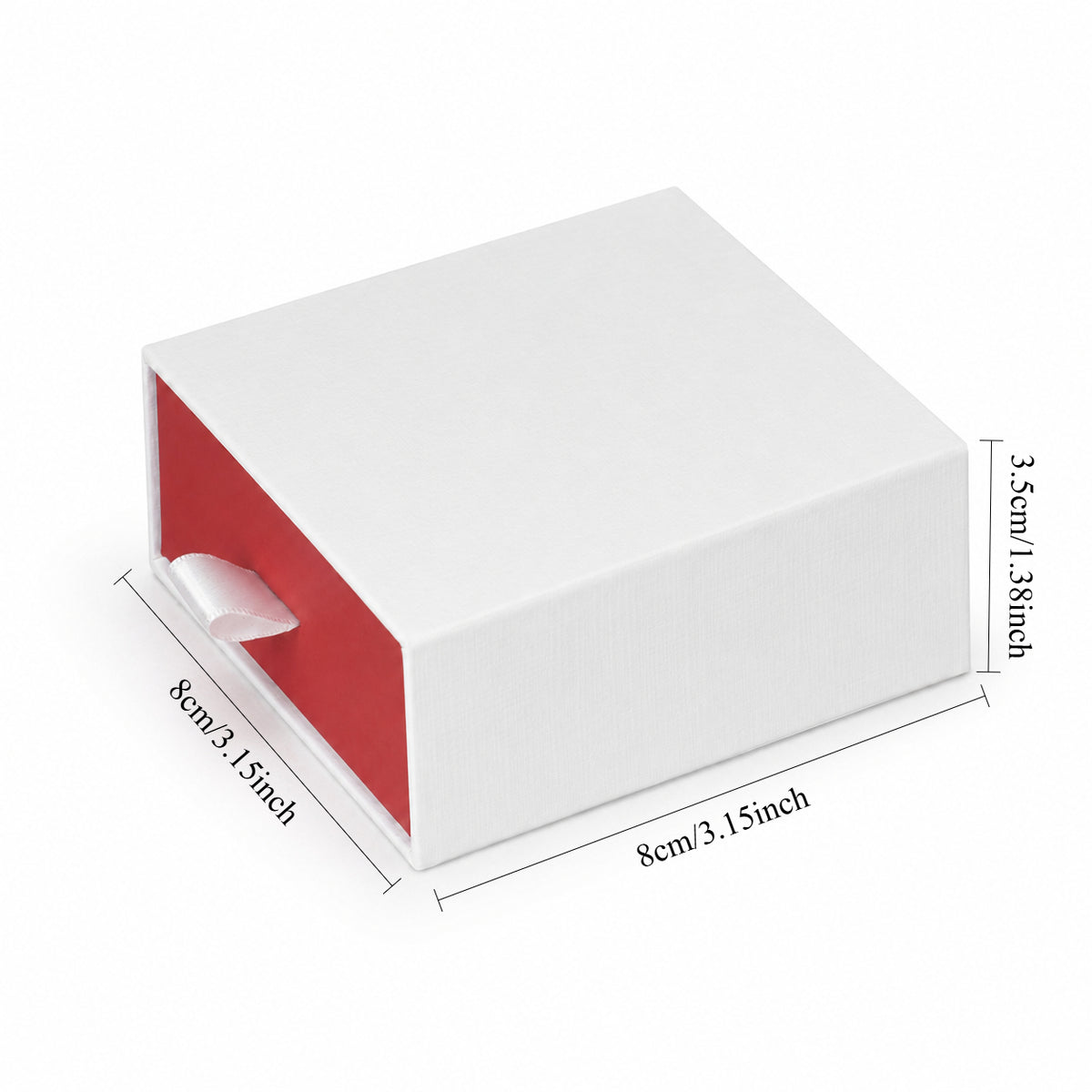 jewelry box - White & Red Drawer Jewelry Boxes 24 Pack B2533-R side view