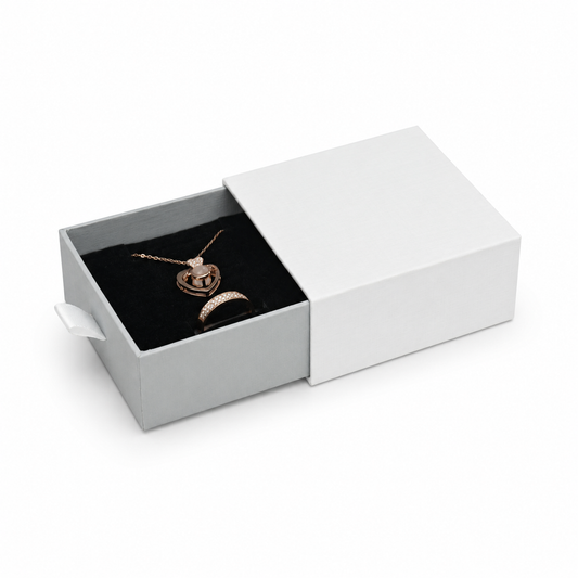 jewelry box - White & Silver Drawer Jewelry Boxes 24 Pack B2533-SL front view