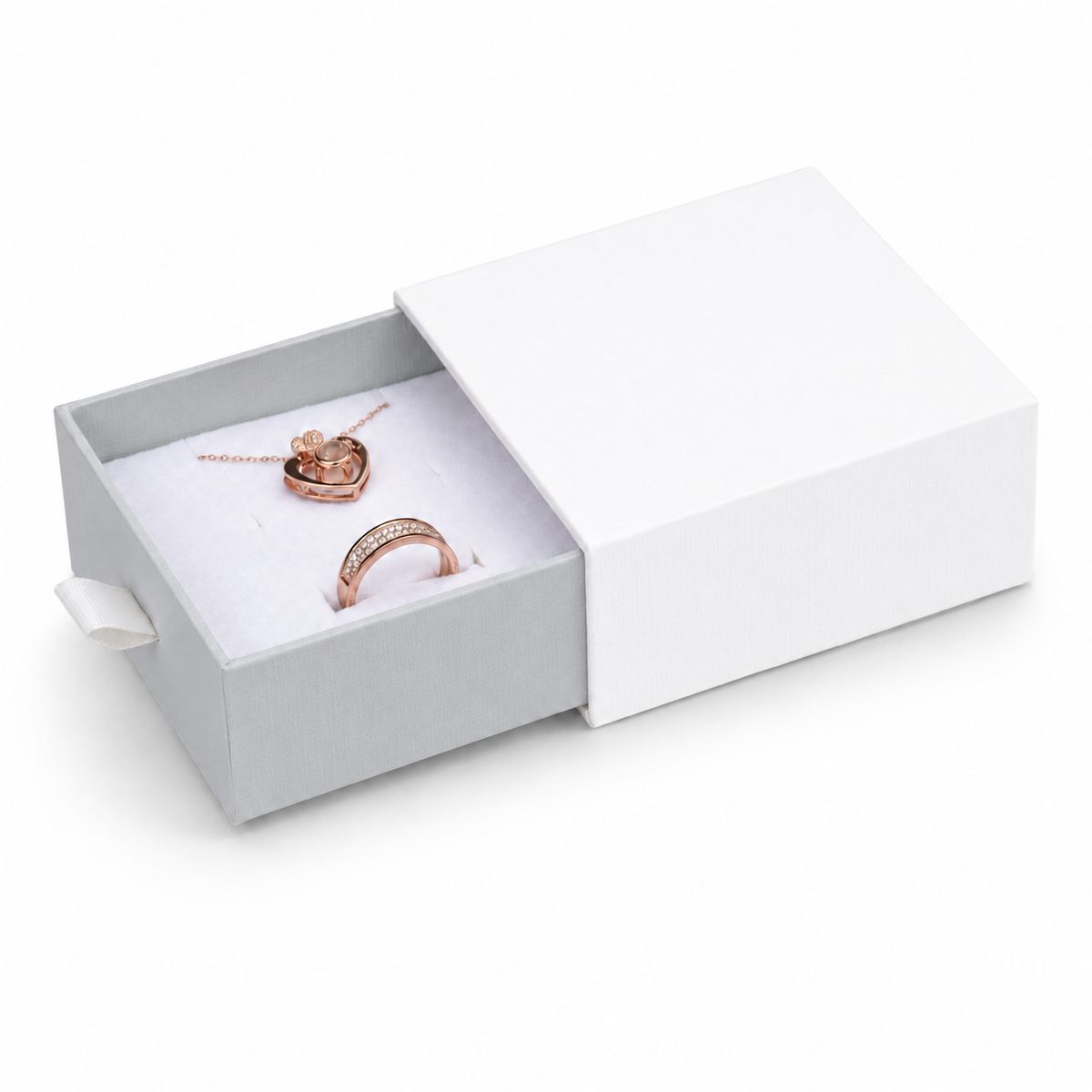 jewelry box - White & Silver Drawer Jewelry Boxes 24 Pack B2533-SL product view 05