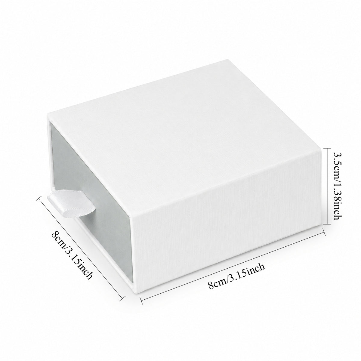 jewelry box - White & Silver Drawer Jewelry Boxes 24 Pack B2533-SL side view