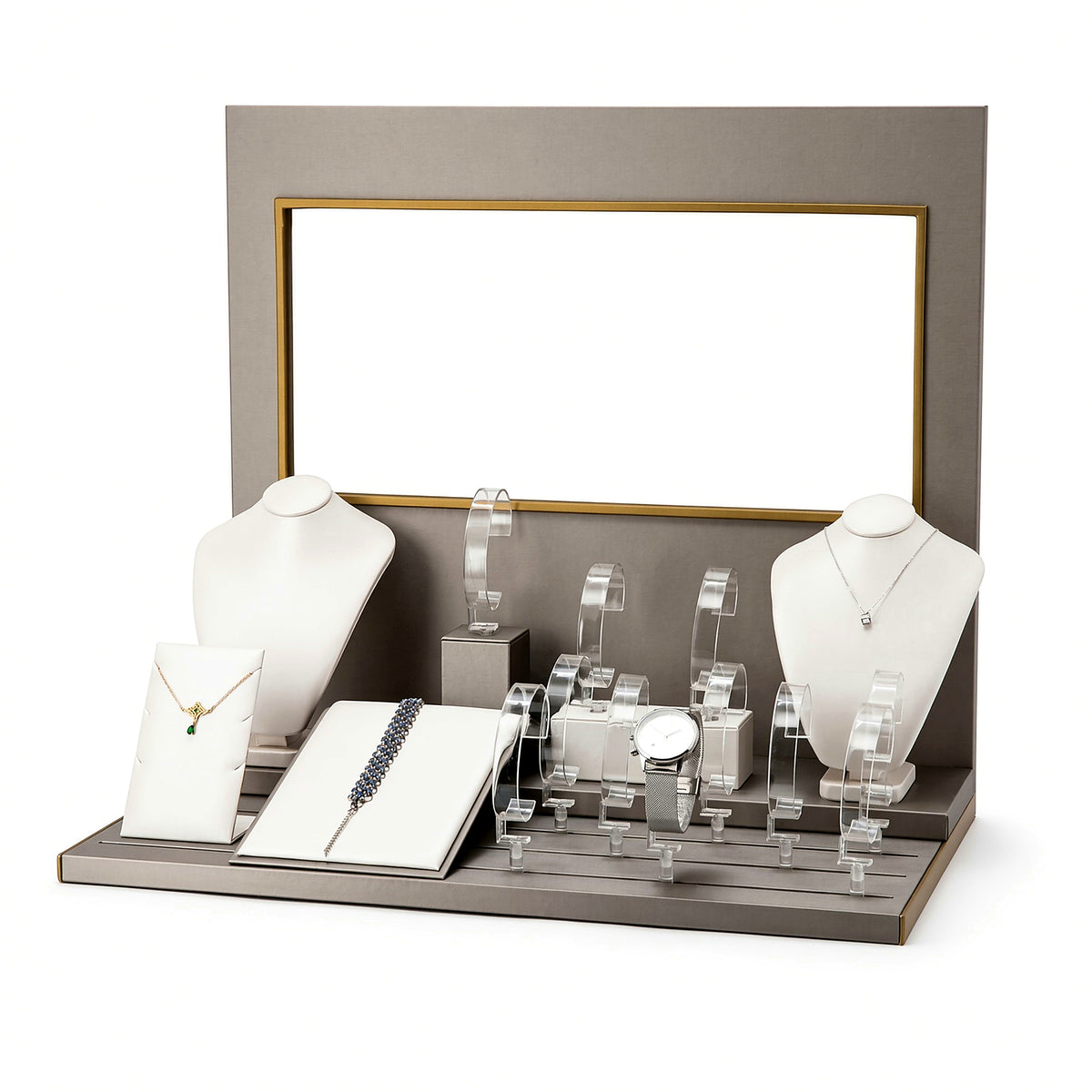 jewelry display - Custom Black White Jewelry Store Display Collection CJD029 side view
