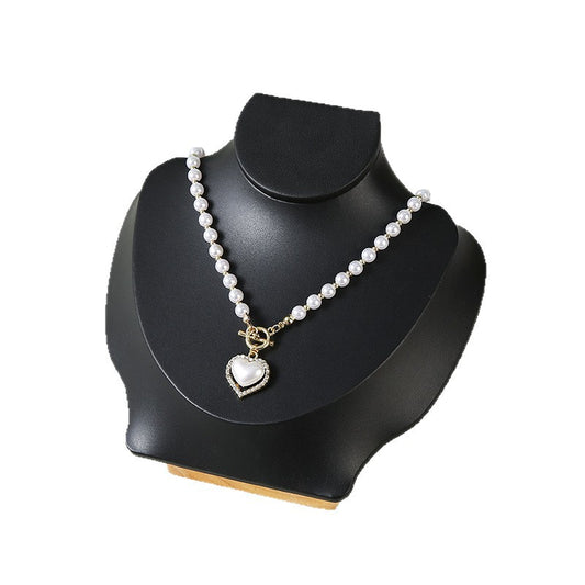 jewelry display - Wooden Mannequin Display Stand Bust C02625 front view