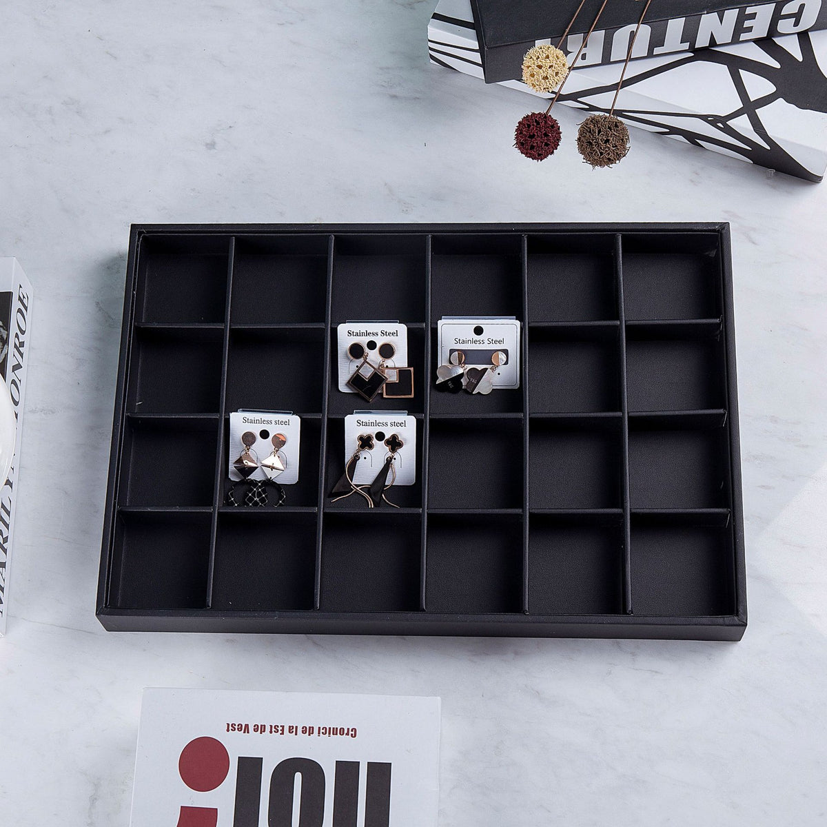 jewelry display tray - Black PU Leather Display Tray C00600 product view 10