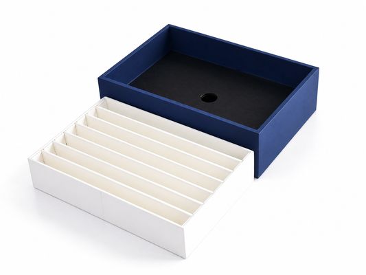 jewelry display tray - Blue White Display Tray T046BA7-W open view