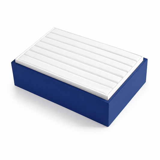 jewelry display tray - Blue White Display Tray T046BA-W front view